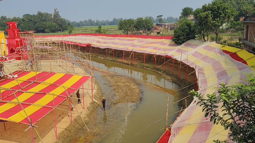 बिगही नदीमा छठका लागि नेपाल-भारतको साझा घाट निर्माण