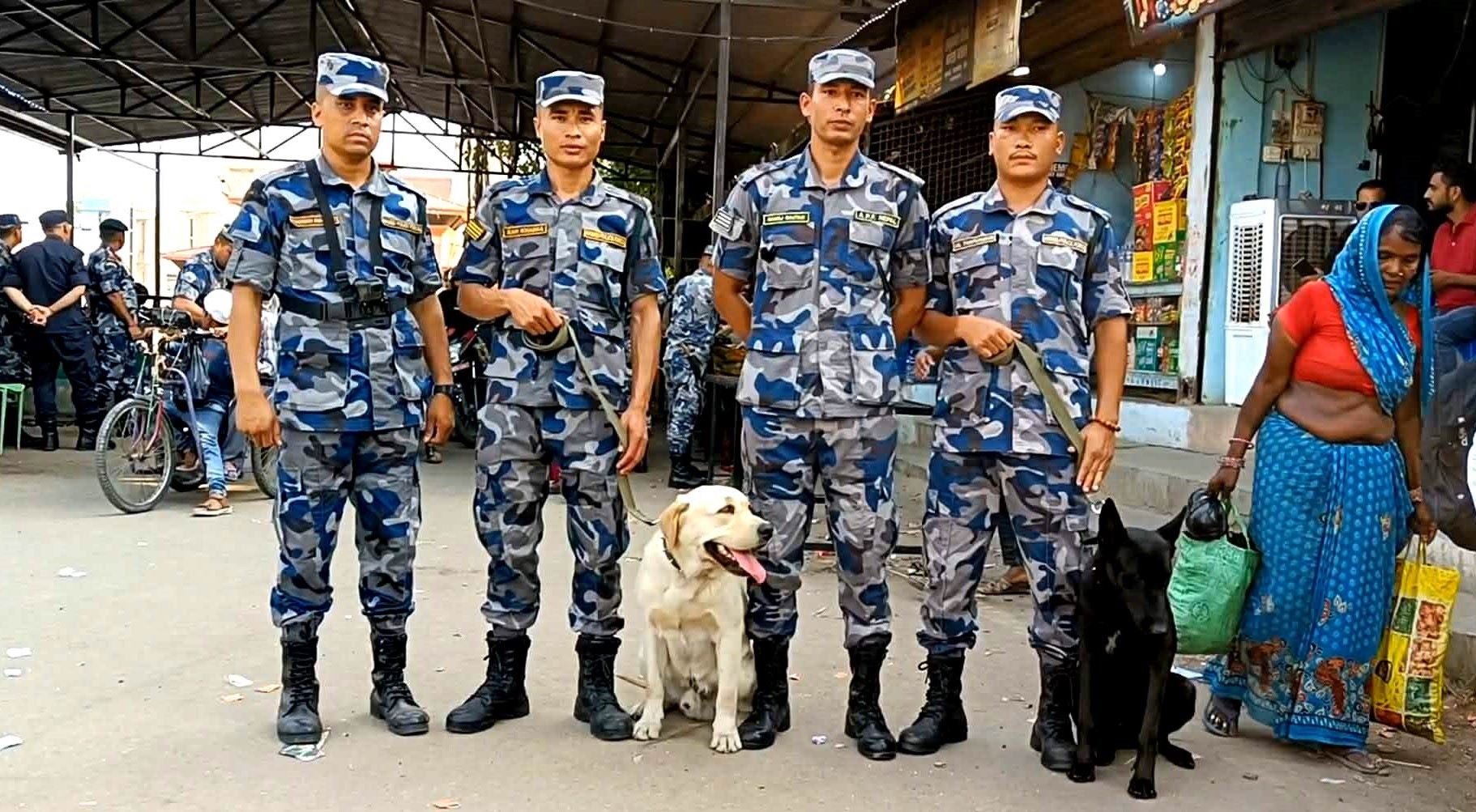 जमुनाहा नाकामा तालिम प्राप्त कुकुरसहित सुरक्षा व्यवस्था कडा