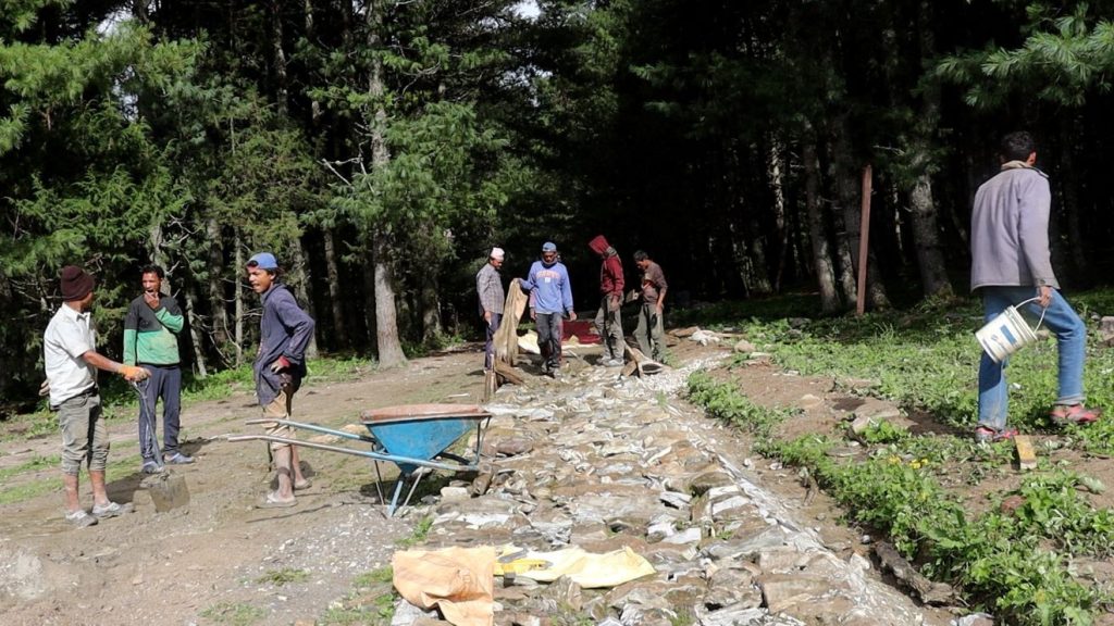 रारामा साइकल लेन निर्माणको काम सुस्त